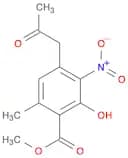 Benzoic acid, 2-hydroxy-6-methyl-3-nitro-4-(2-oxopropyl)-, methyl ester