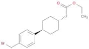 Cyclohexaneacetic acid, 4-[4-(bromomethyl)phenyl]-, ethyl ester, trans-