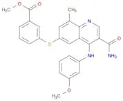 Methyl 3-((3-carbamoyl-4-((3-methoxyphenyl)amino)-8-methylquinolin-6-yl)thio)benzoate