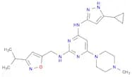 N4-(5-Cyclopropyl-1H-pyrazol-3-yl)-N2-[[3-(1-methylethyl)-5-isoxazolyl]methyl]-6-(4-methyl-1-piper…
