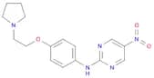 5-Nitro-N-(4-(2-(pyrrolidin-1-yl)ethoxy)phenyl)pyrimidin-2-amine