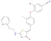 3-BROMO-4-[2-FLUORO-4-[[4-OXO-2-[[2-(PYRIDIN-2-YL)ETHYL]AMINO]-1,3-THIAZOL-5-(4H)YLIDENE]METHYL]PH…