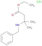 Butanoic acid, 3-methyl-3-[(phenylmethyl)amino]-, ethyl ester, hydrochloride (1:1)