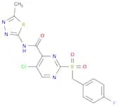 5-Chloro-2-((4-fluorobenzyl)sulfonyl)-N-(5-methyl-1,3,4-thiadiazol-2-yl)pyrimidine-4-carboxamide