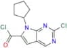 2-chloro-7-cyclopentyl-7H-pyrrolo[2,3-d]pyrimidine-6-carbonyl chloride