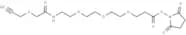 Propargyl-O-C1-amido-PEG3-C2-NHS ester