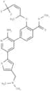 methyl (Z)-4-(2-amino-5-(4-((dimethylamino)methyl)thiophen-2-yl)pyridin-3-yl)-2-((5,5,5-trifluorop…