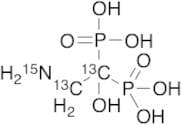 2-Amino-1-hydroxyethane-1,1-diphosphonic Acid-13C2, 15N