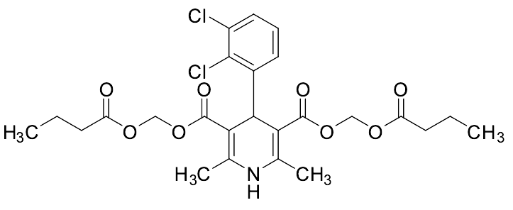 Bis((butyryloxy)methyl) 4-(2,3-dichlorophenyl)-2,6-dimethyl-1,4-dihydropyridine-3,5-dicarboxylate