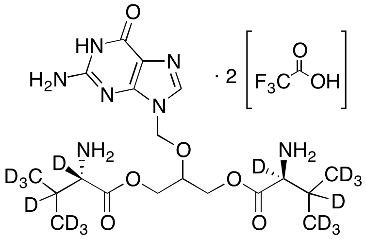 Bis(L-Valine) Ester Ganciclovir-d16 Trifluoroacetic Acid Salt (1:2)