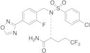 (R)-2-[[4-chlorophenyl)sulfonyl][[2-fluoro-4-(1,2,4-oxadiazol-3-yl)phenyl]methyl]amino]-5,5,5-trif…