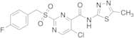 5-Chloro-2-[[(4-fluorophenyl)methyl]sulfonyl]-N-(5-methyl-1,3,4-thiadiazol-2-yl)-4-pyrimidinecarbo…