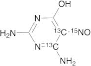 2,6-Diamino-4-hydroxy-5-nitrosopyrimidine-13C2,15N