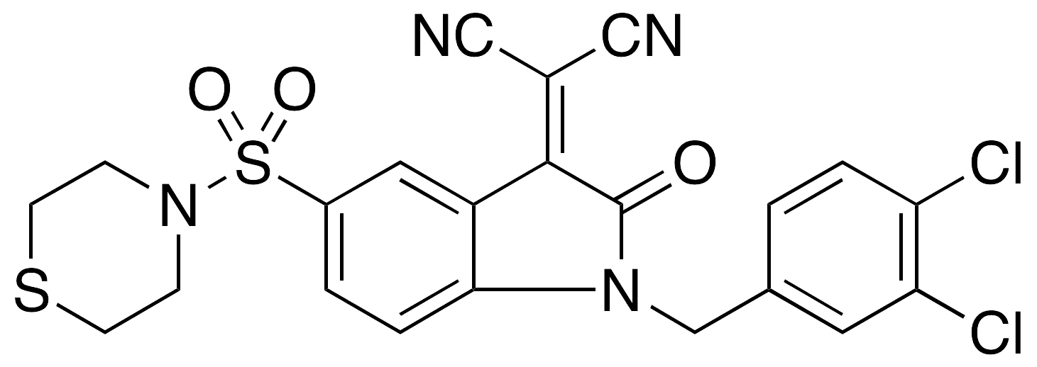 2-[1-(3,4-Dichlorobenzyl)-2-oxo-5-(thiomorpholinosulfonyl)indolin-3-ylidene]malononitrile