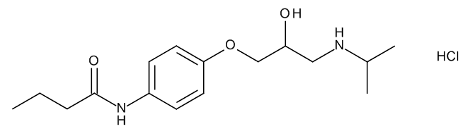 N-​(4-​(2-​Hydroxy-​3-​(isopropylamino)​propoxy)​phenyl)​butyramide Hydrochloride