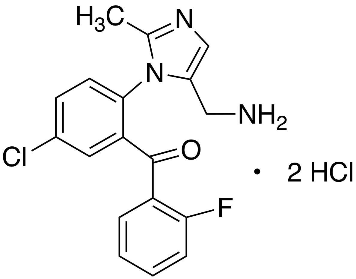 [2-[5-(Aminomethyl)-2-methyl-1H-imidazol-1-yl]-5-chlorophenyl](2-fluorophenyl)-methanone Dihydroch…