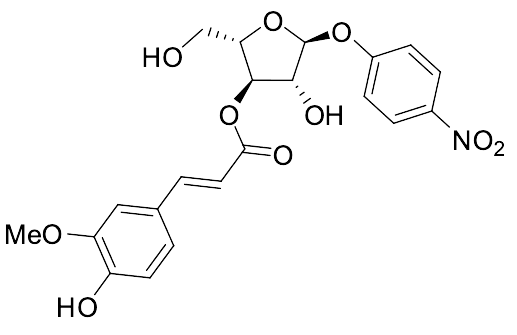 α-L-Arabinofuranoside, 4-nitrophenyl, 3-[(2E)-3-(4-hydroxy-3-methoxyphenyl)-2-propenoate
