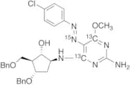 5-[[2-Amino-5-[2-(4-chlorophenyl)diazenyl]-6-methoxy-4-pyrimidinyl]amino-13C2, 15N]-3-(phenylmetho…