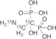 2-Amino-1-hydroxyethane-1,1-diphosphonic Acid-13C2, 15N