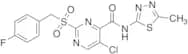 5-Chloro-2-[[(4-fluorophenyl)methyl]sulfonyl]-N-(5-methyl-1,3,4-thiadiazol-2-yl)-4-pyrimidinecarbo…