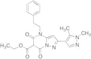 Ethyl 2-(1,5 dimethyl-1H-pyrazol-4-yl)-5,7-dioxo-4-phenethyl-4,5,6,7-tetrahydropyrazolo[1,5-a]pyri…