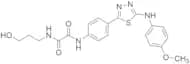 N1-(3-Hydroxypropyl)-N2-[4-[5-[(4-methoxyphenyl)amino]-1,3,4-thiadiazol-2-yl]phenyl]ethanediamide