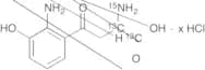 rac 3-Hydroxy Kynurenine-13C2,15N Hydrochloride Salt